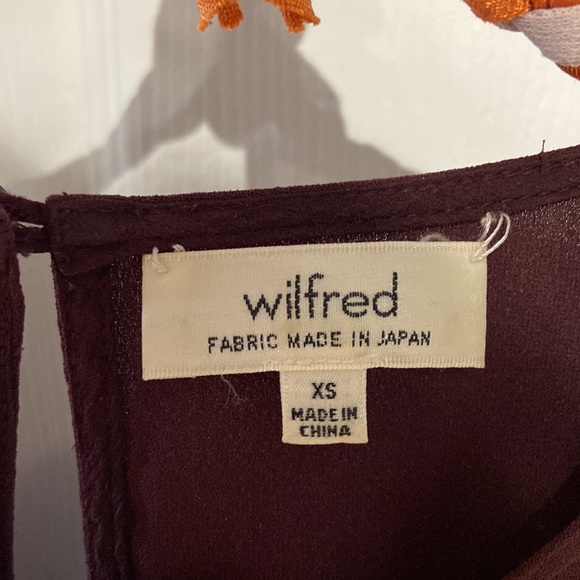 SOLD🍀Aritzia Wilfred Myosotis burgundy A-line mini dress with pockets, size XS - Picture 4 of 11